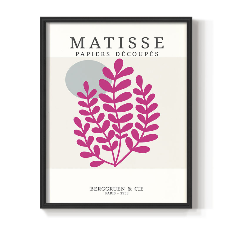 Matisse CDXXI Framed Print - Solid Wood, Black Single Picture Framed, 10" H x 8" W