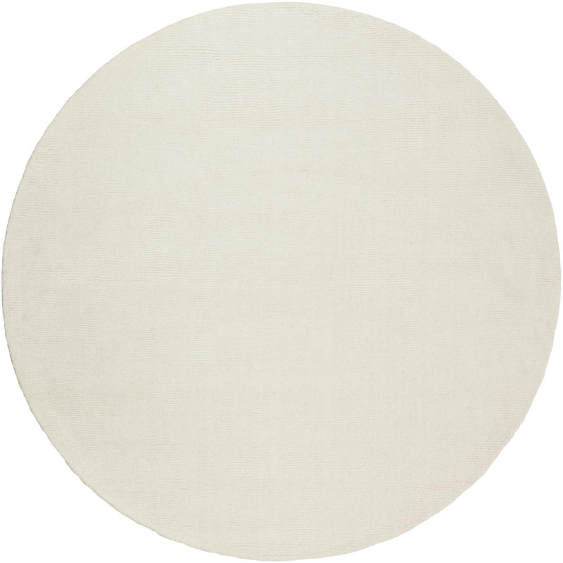 Crowe Wool Light Beige Area Rug, Round 6'