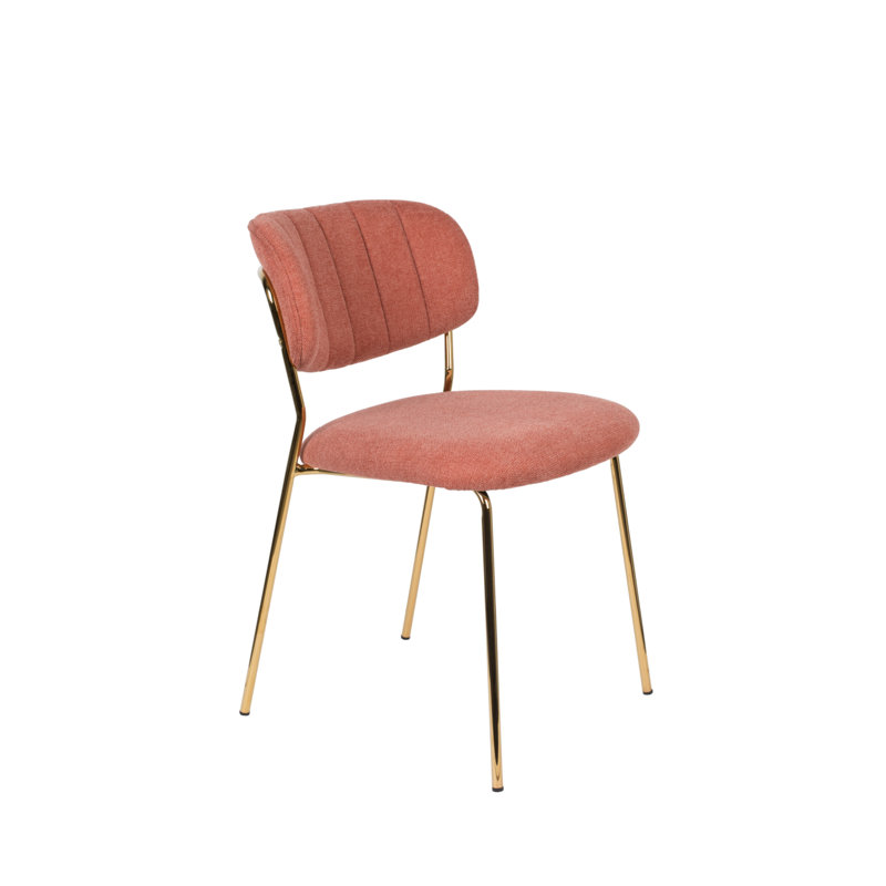 Jolien Upholstered Dining Chair, Pink, Gold