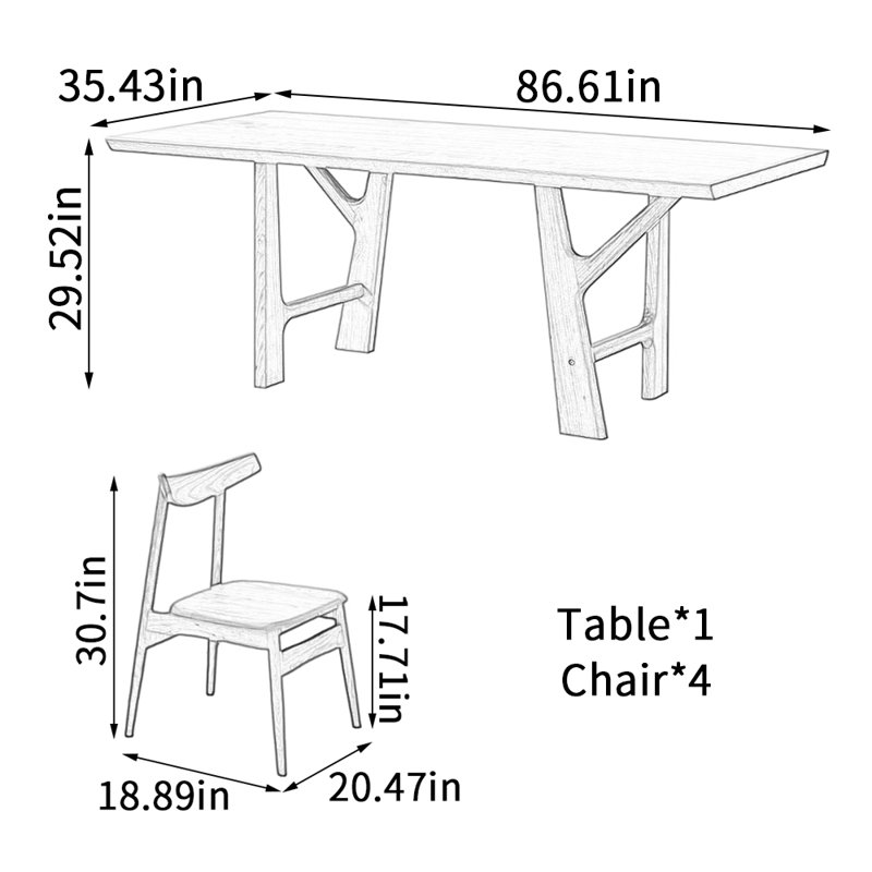 Creative Branch Shaped Cherry Wood Dining Table, 29.52"H x 86.61"L x 35.43"W