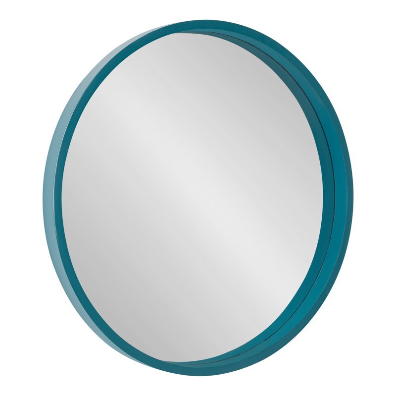 Miroir mural Arranjeet, 25,6 po x 25,6 po, Bleu sarcelle