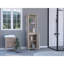Armoire à linge Jannès, deux tablettes ouvertes, porte simple