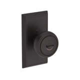 Bremerton Keyed Entry Knob with Chamfered 5in Rose in Venetian Bronze