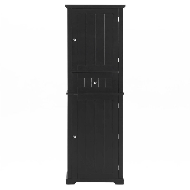 Tall Bathroom Storage Cabinet, Black