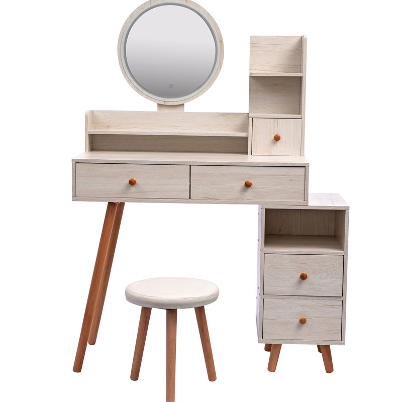 Meuble-lavabo moderne avec miroir et tabouret Modern