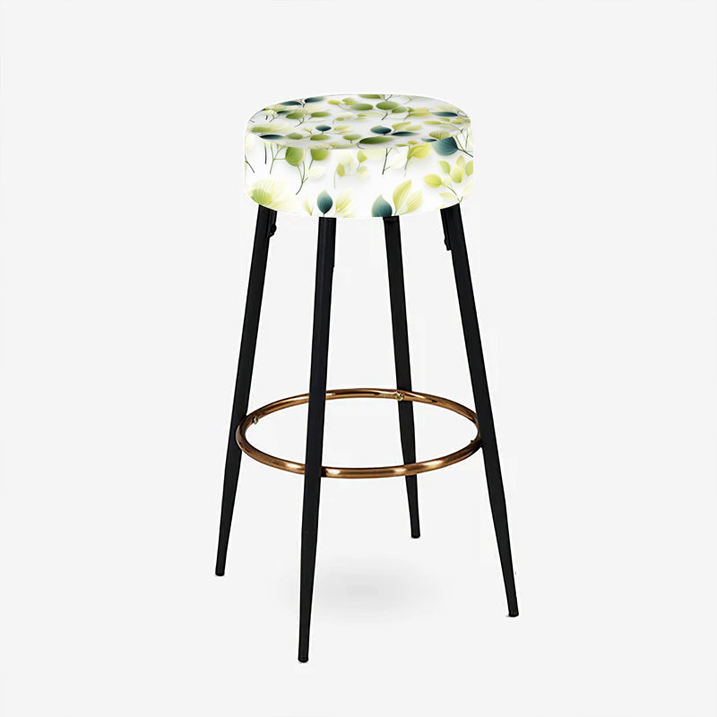 Ensemble de 2 tabourets de bar en forme de feuilles de wasabi blanches et vertes
