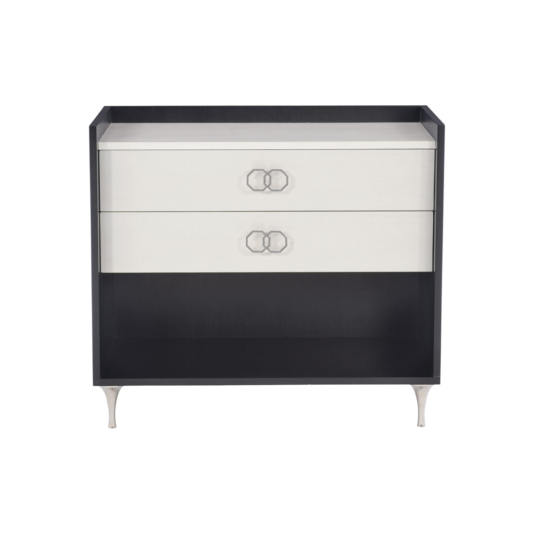 Silhouette 2-Drawer Nightstand in Black Bernhardt