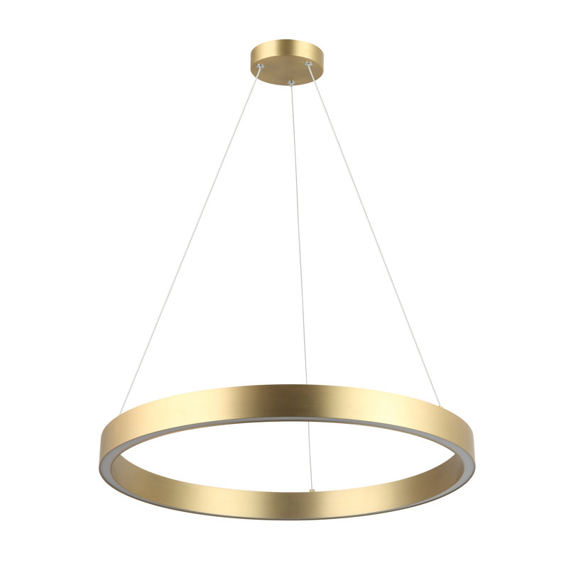 Gunther 1 - Light LED Crystal Pendant, Gold