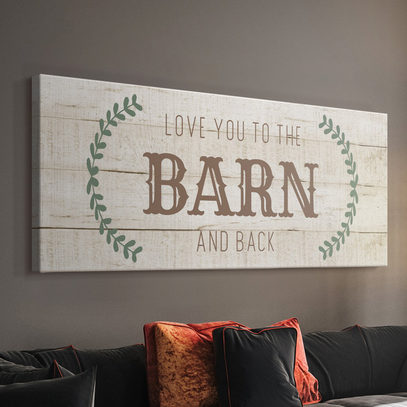 «Love You to the Barn», toile tendue avec châssis - Prêt à être accroché, H 12 po x l 30 po