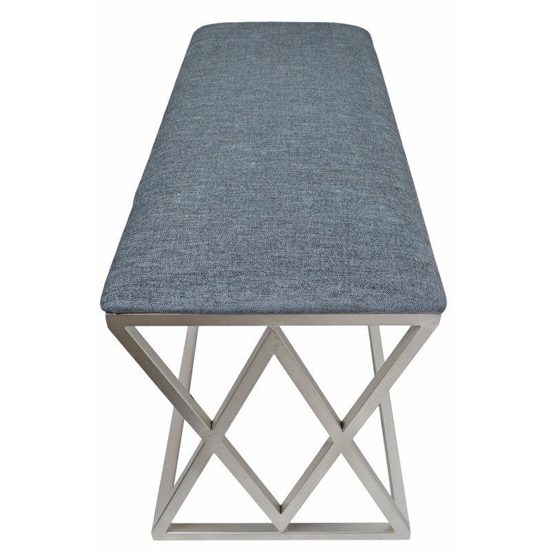Bennay Polyester Upholstered Bench, Grey