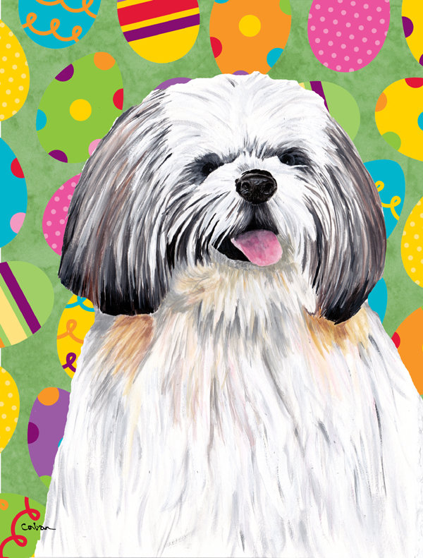 Drapeau de jardin Atara, Shih Tzu (noir et blanc)