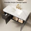 Meuble-lavabo de 48 po en pierre frittée blanc Carrara