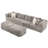 Boneless Modular Sofa with Movable Ottomans and Plush Velvet Comfort-1283153925