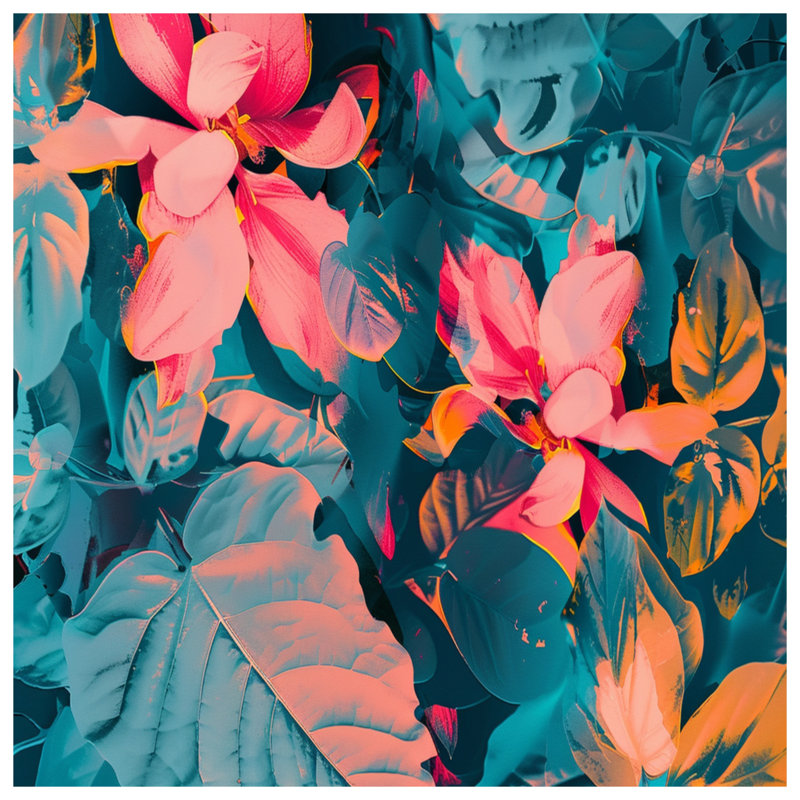 Toile tendue et vibrante à motif floral sur toile tendue, 20 x 30 inches