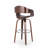 Mid-Century Modern Wooden Frame Swivel Bar Stool-1668439965