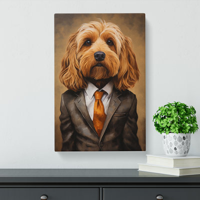 Cockapoo in a Suit Painting No.2 - Wrapped Canvas