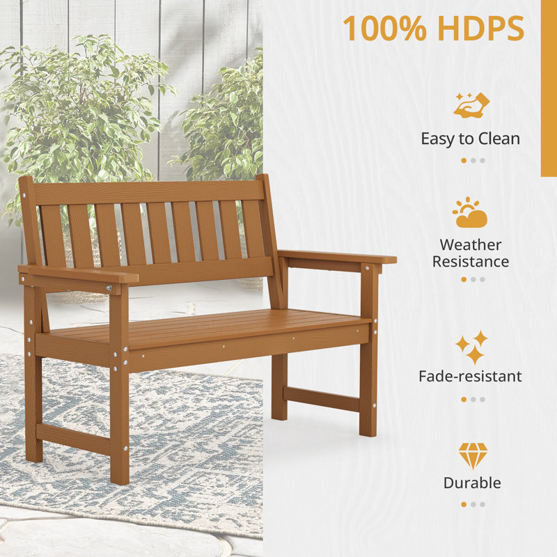 Banc de jardin en aluminium Luria, Brun