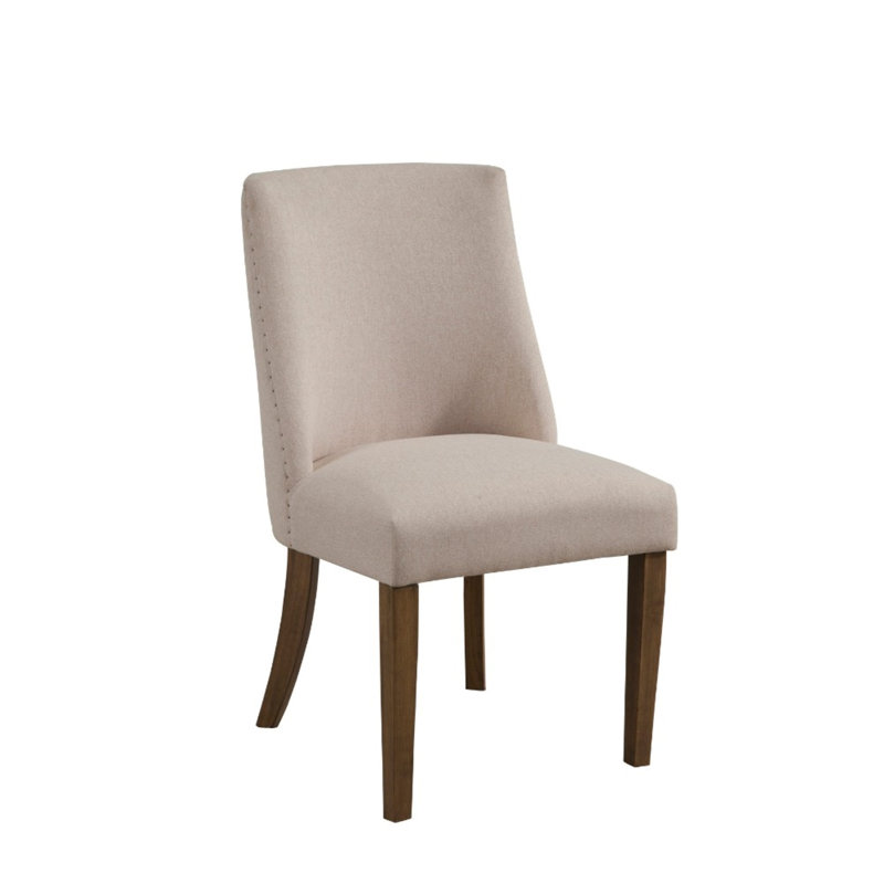 Chaise parsons rembourrée en coton beige