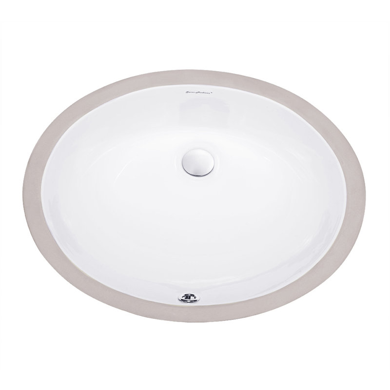 Lavabo de salle de bain ovale encastré Monaco 19, Blanc lustré