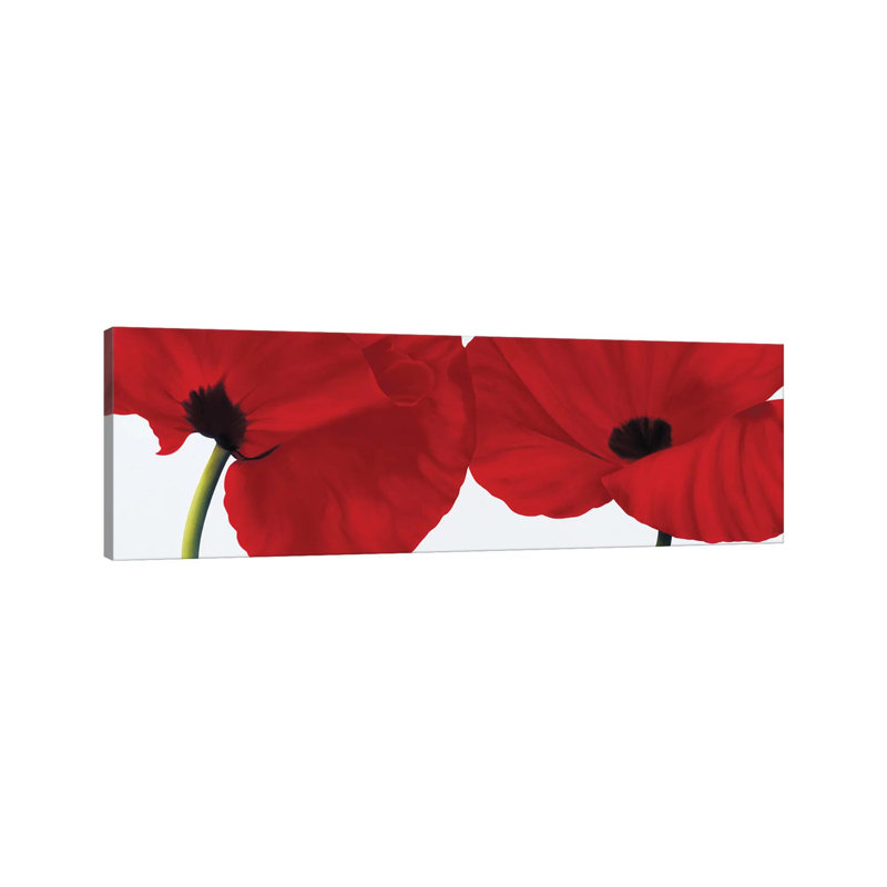 Red II (Poppies) by Yvonne Poelstra-Holzhaus - Wrapped Canvas Panoramic Painting, 30.48 cm H x 91.44 cm W x 1.91 cm D