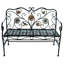 Banc de jardin pour les abeilles et fleurs en métal noir