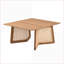 Table basse moderne en teck et rotin pour le salon - 27,6 x 27,6 x 13,8 po, brun, centre de table élégant