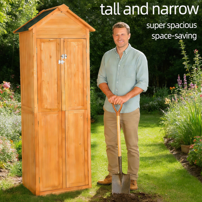 Weatherproof Outdoor Storage Shed With Lockable Doors For Patio, Backyard, And Lawn Equipment