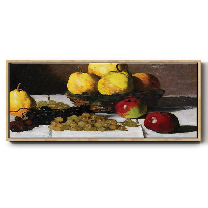 Nature morte aux poires et aux raisins, 1867 - toile encadrée, H 12 po x l 30 po
