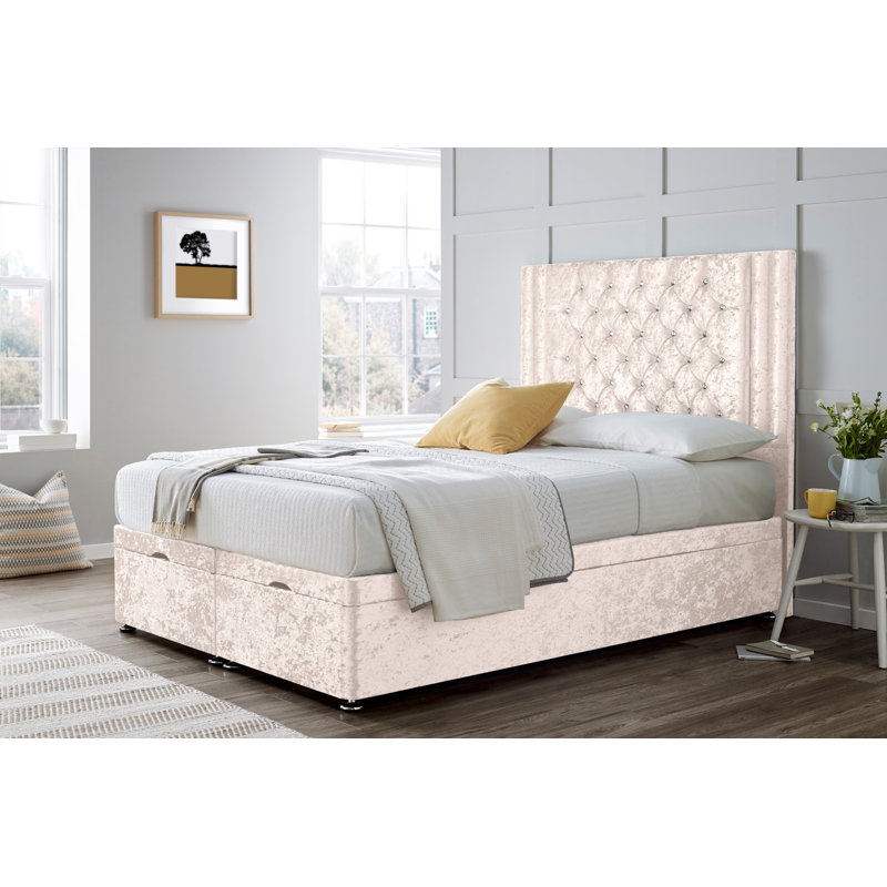 Glasgow Bed Without Headboard, Cream, Small Double (4')