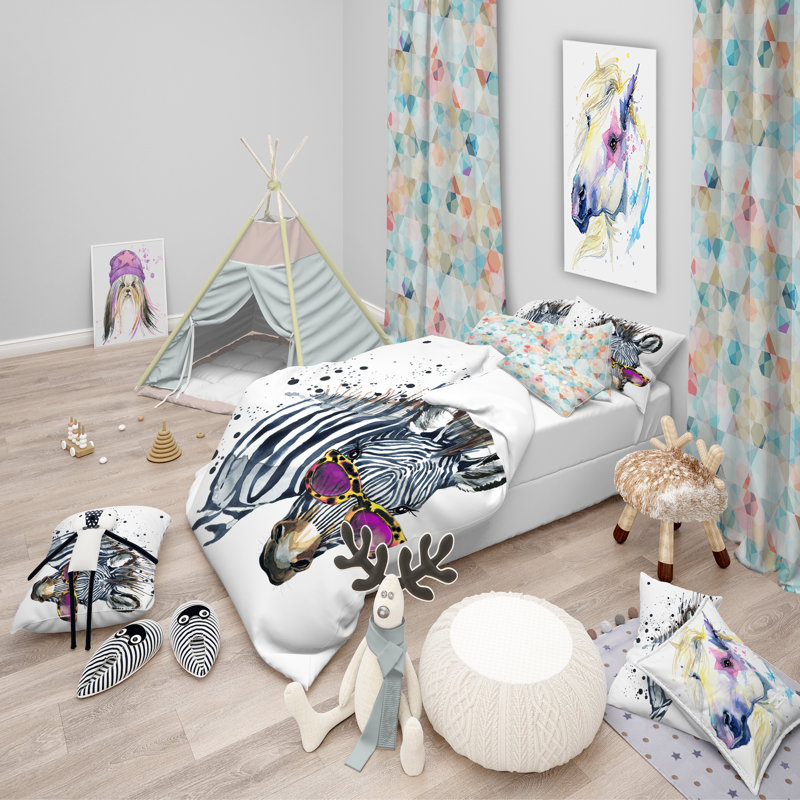 Ensemble de housse de couette moderne et contemporaine, Housse simple + 1 taie décorative