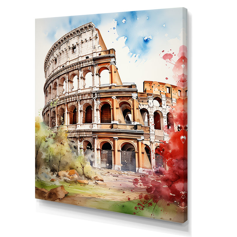 Italie, Colisée romain 3, Italie, art mural, Toile tendue, H 20 po x l 12 po x P 1 po