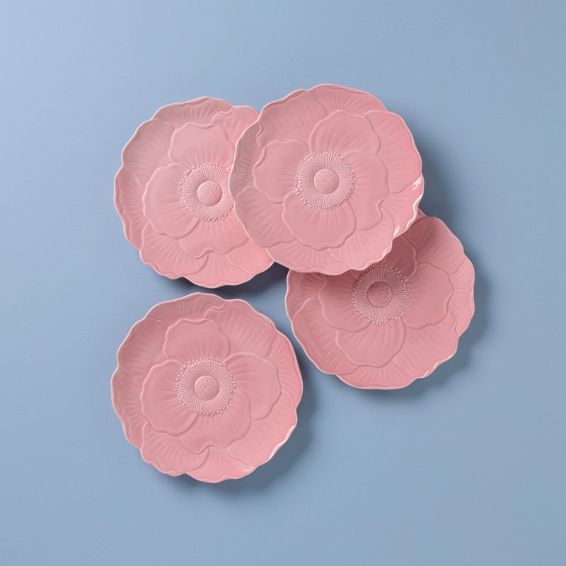 Lenox Butterfly Meadow Floral Set Of 4 Accent Plates - Pink, Pink