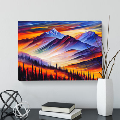 Mountains Scene Vol.3 Abstract - Wrapped Canvas