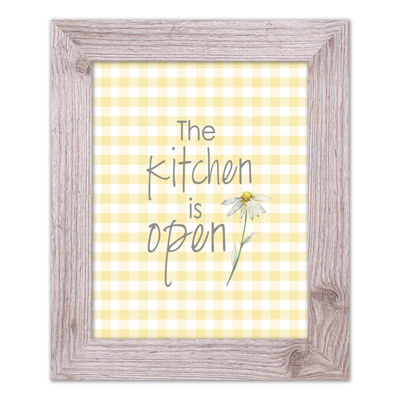 «Kitchen Is Open», reproduction encadrée, H 14 po x l 11 po x P 0,75 po