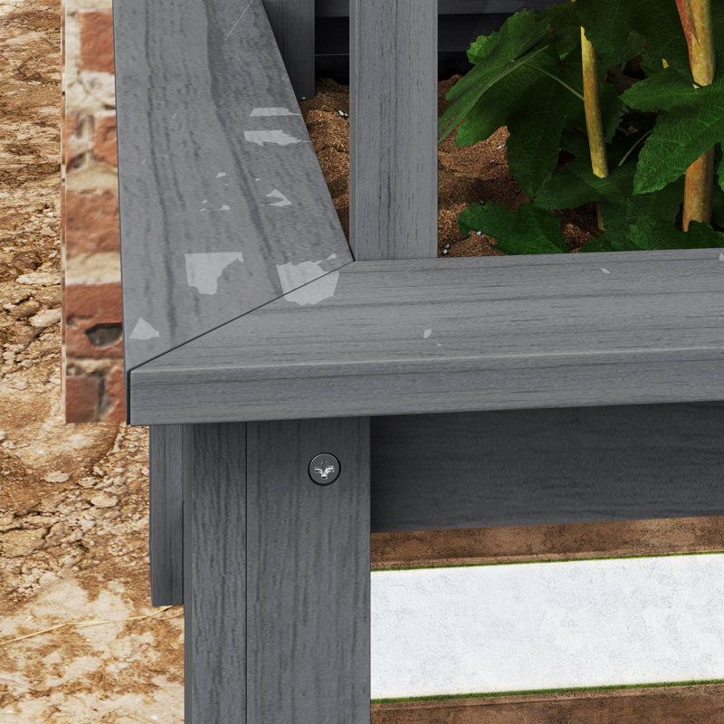 Lit de jardin surélevé polyvalent, lit de jardin surélevé en bac à fleurs galvanisé, lit de jardin en bois avec treillis