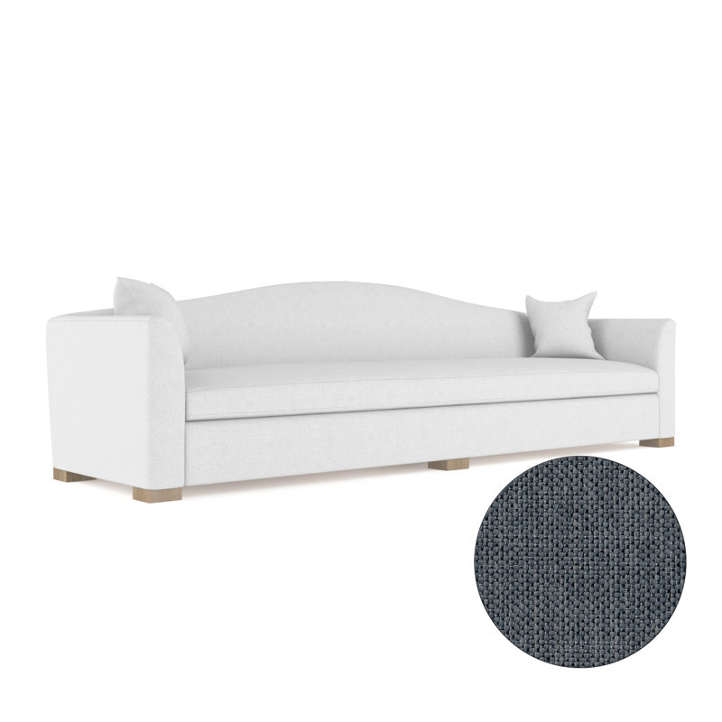 Canapé extra long Horatio Camelback Taper, H 33 po x l 120 po x P 36 po, Naturel, Lin à tissage de galets Bluebell