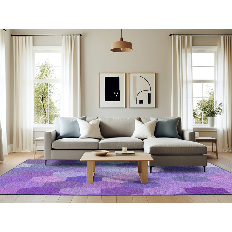 Tapis mauve / turquoise Erving, Rectangle 6 pi x 9 pi