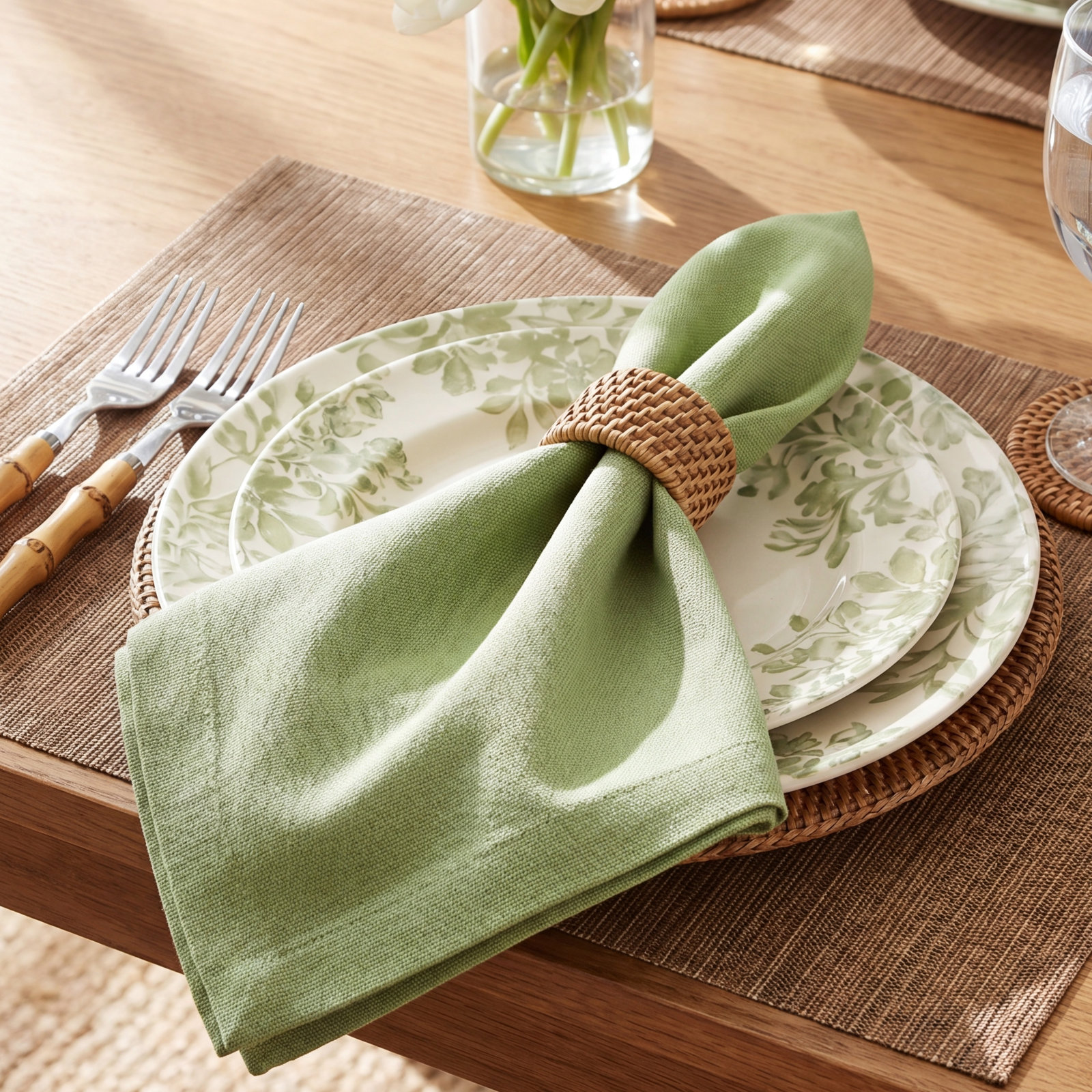 Nabi Cotton Placemat, Green