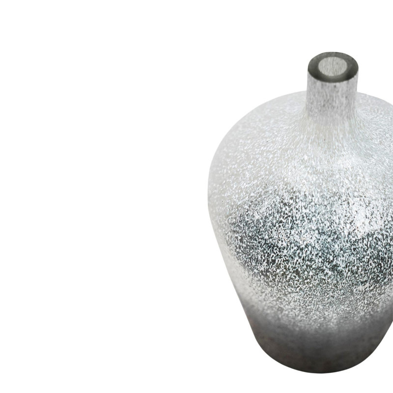 Verre Stem Frosted Vase Recycled Glass Table Vase, 29cm, Atlantic Blue Frosted
