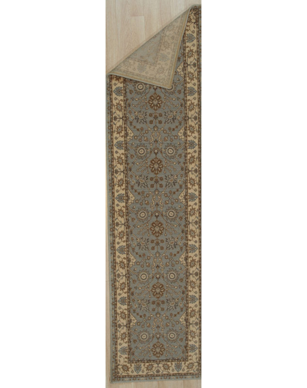 2x10 Blue Hand-Knotted Wool Floral Cartouches Classic Traditional Modern Contemporary Carpet Rug