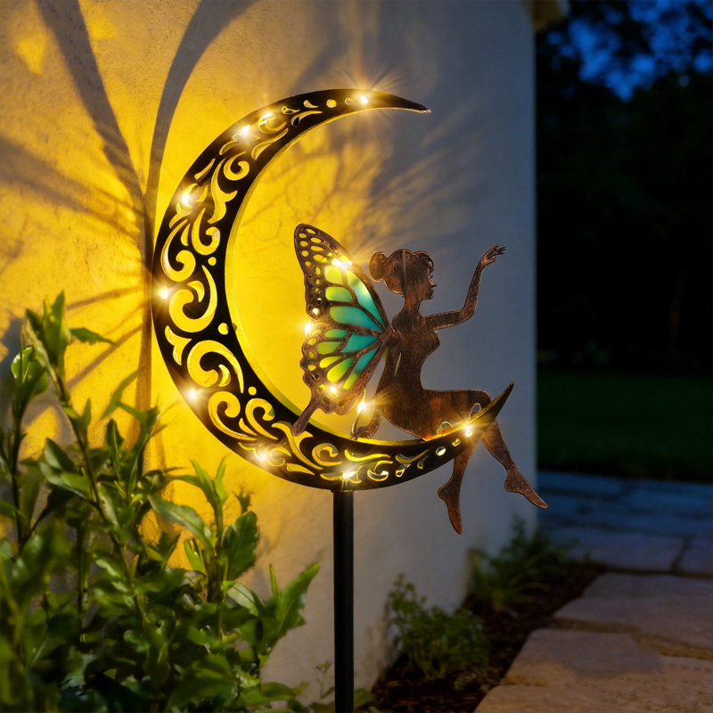 Paquet de 2 piquets de jardin Solar Moon & Fairy