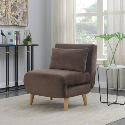  Fauteuil-lit convertible beige avec coussin décoratif