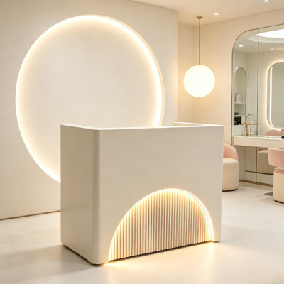 Bureau de réception Bacis avec DEL pour salon de beauté, spa, centre de bien-être et studio