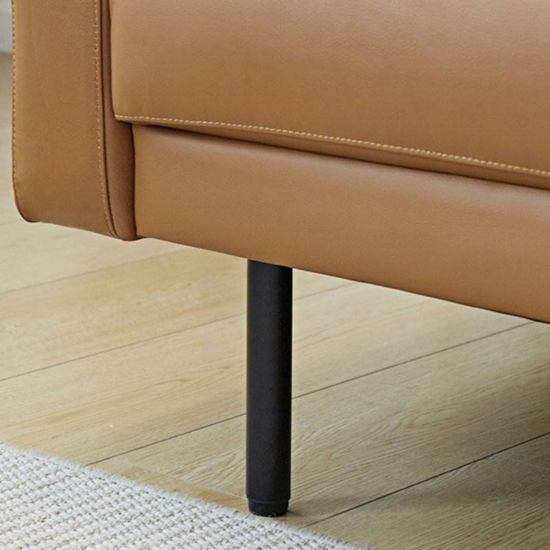 Minimalist Straight Full-Assembly Sofa, Caramel