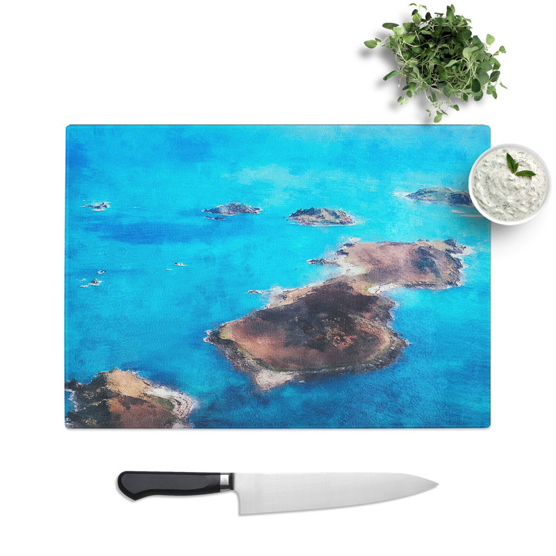 The Isles of Sicilly Painting Chopping Board, 20cm W x 28.5cm L