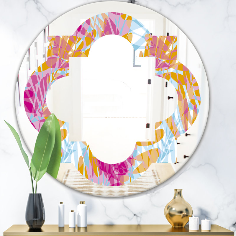 Miroir mural éclectique à motif floral Quatrefoil III, H 24 po x l 24 po