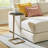 Deux Rectangular Marble Top End Table-1919587204