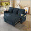 Canapé-lit 3 personnes pliable 3-en-1 avec table, ports USB et accoudoirs de rangement, tissu chenille de haute qualité-1603161899