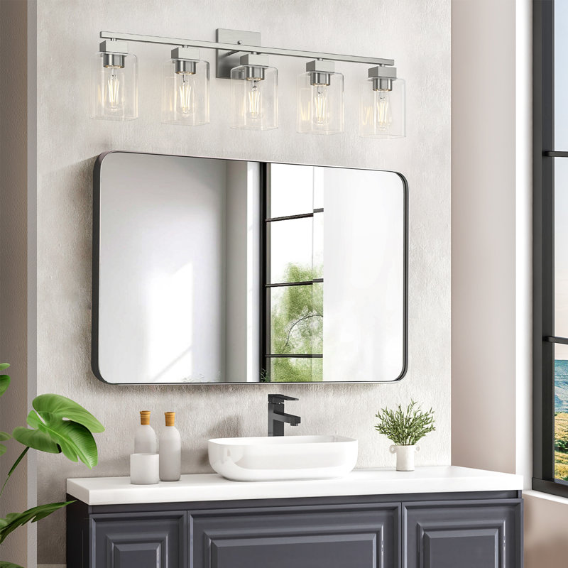 Éclairage pour coiffeuse Hartshorn, Nickel brossé, 5 lumières