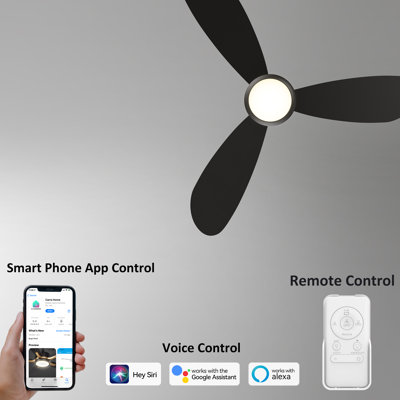 52-Inch Smart DC Motor Smart Ceiling Fan with Light, Downrod and Remote